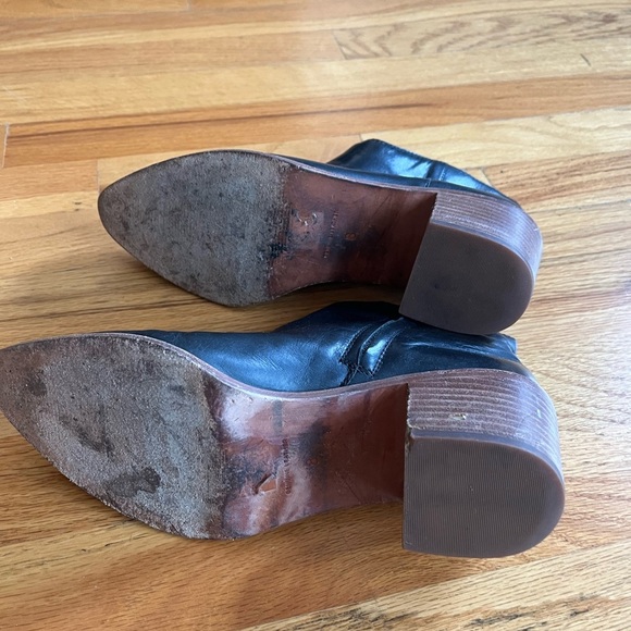 MADEWELL Justine Ankle Boots Black Leather Pointed Toe 8 - Picture 6 of 7